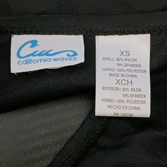 NEW‎ California Waves Hipster Low-Rise Bikini Swim Bottom Black Multi, Size XS - Picture 7 of 10